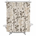 thumbnail image 2 of Farm Brown Khaki Leaves Shower Curtain for Bathroom Decor, Country Style Plant Leaf Retro Linen Waterproof Fabric Shower Curtain, 48"x72" Set with 12 Hooks, 2 of 9