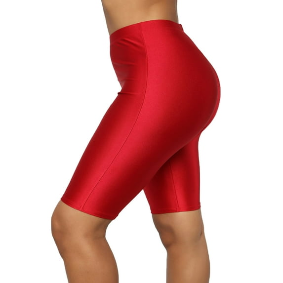 Female Casual Short Pants Bottom Shorts Tight Fitting Knee Length High Waist Bottoms Pants Trousers