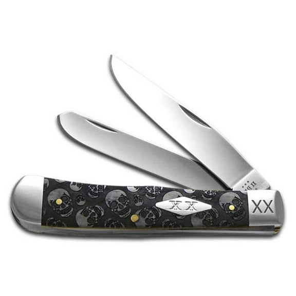 Case XX Knives Trapper Skulls Gray Bone Stainless Pocket Knife