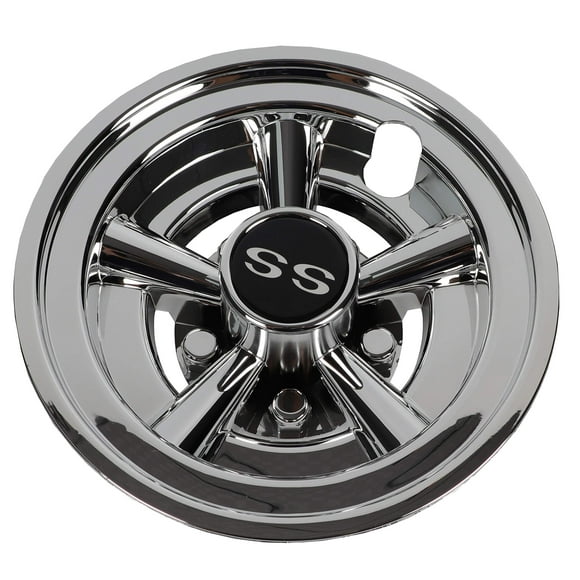 Golf Cart 8" SS Wheel Covers Hub Caps, Set of (4) Fits on Yamaha Club CAR EZ-GO Golf Cart (Silver)