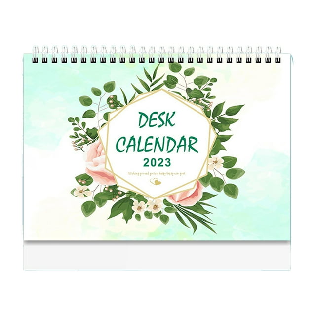 Calendario de escritorio 2023, Calendario de decoración de escritorio de oficina simple, pequeño y fresco, Calendario de pie 2023
