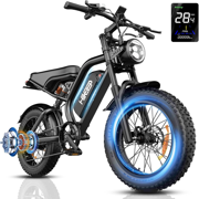1500W Peak Fat Tire Electric Bike for Adults, 48V 15Ah Battery, 32MPH Max Speed, Snow Tire E-Bike, UL2849