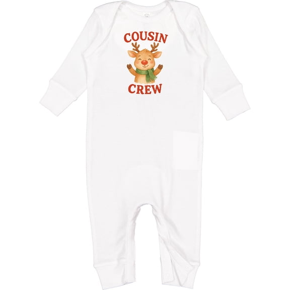 Inktastic Cousin Crew Reindeer Christmas Baby Romper Coveralls