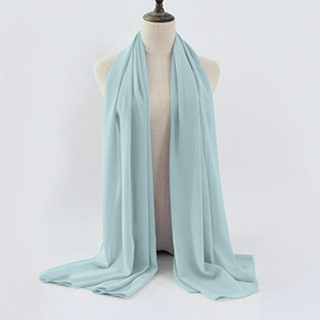 Châle Doux Uni pour Femmes Baotou Perle Chiffon Châle Hijab Musulman