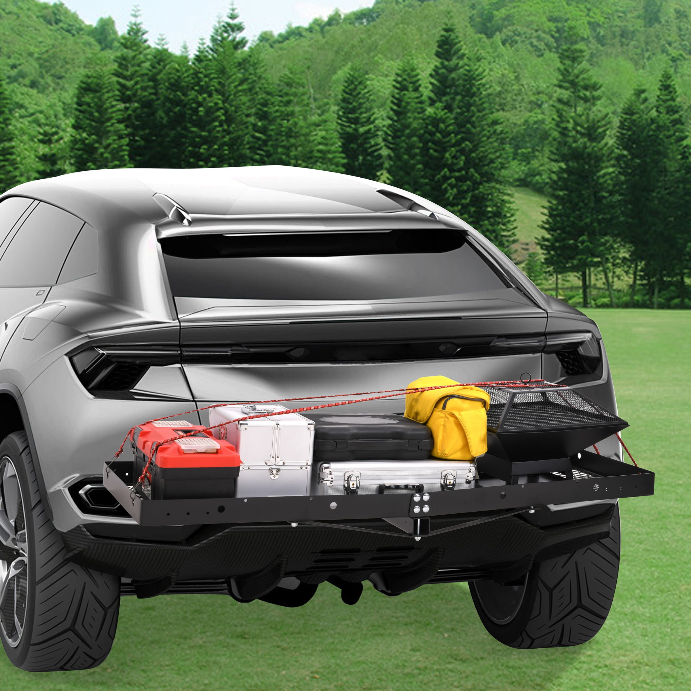 hyper tough hitch mount folding 4 bike carrier