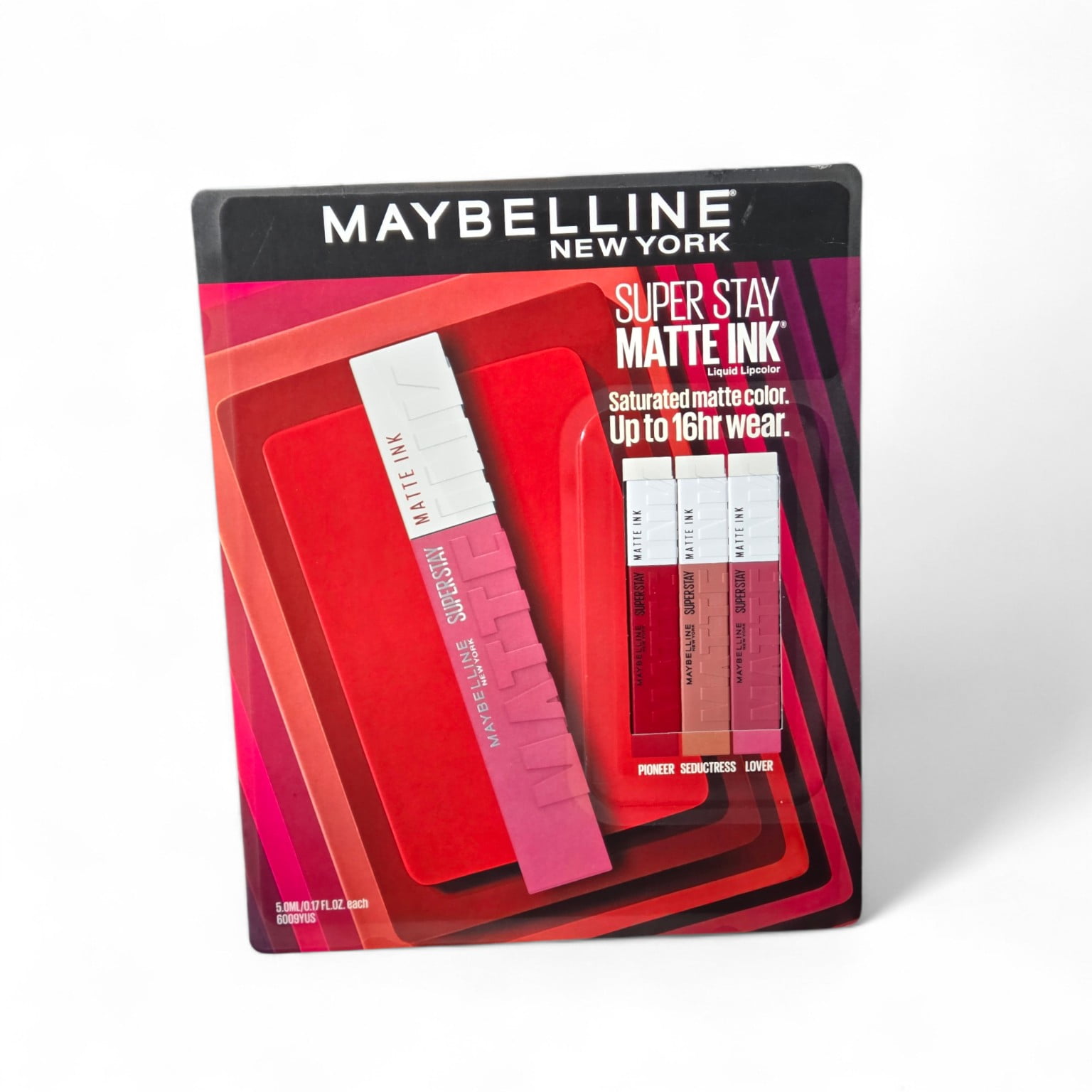 Maybelline Super Stay Matte Ink Liquid Lipstick Set, 3 Shades (Pioneer, Seductress, Lover), Long-Lasting Matte Finish