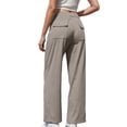 thumbnail image 4 of UAMVSH Corduroy Pants for Women High Waisted Button Work Dress Pants Comfy Wide Leg Business Casual Slacks with Pockets, 4 of 5