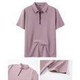 thumbnail image 5 of Mens Golf Shirt Quick Dry Stretch Zip Short Sleeve Polo Shirt, 5 of 6