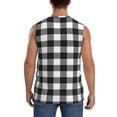 thumbnail image 4 of Uemuo Black White Plaid Pattern Men's Sleeveless T-Shirt,Muscle Athletic Tank Top, Moisture-wicking Quick-dry Breathable Classic Tee Top for Gym Run Outdoor Sports-X-Large, 4 of 8