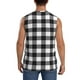 thumbnail image 4 of Balery Black White Plaid Camisetas sin mangas para hombre, absorbe la humedad y protege contra el mal olor.-Large, 4 of 7