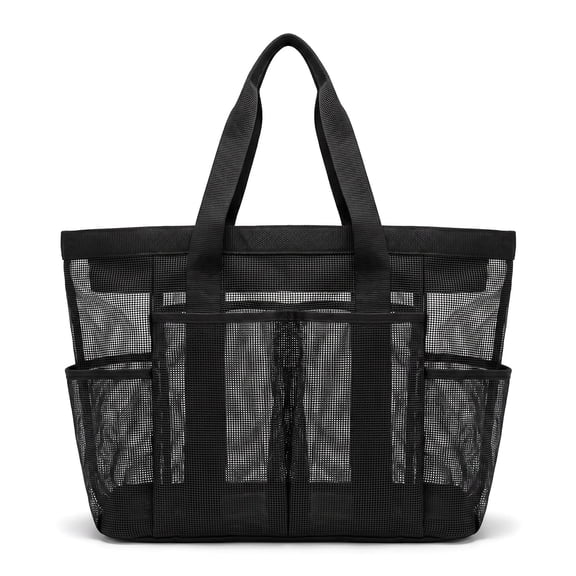 Extra Large Mesh Beach Bag with Zipper & Pockets, Large Capacity Tote for Family Cruise Vacation Essentials, Sand Proof Summer Travel Gear