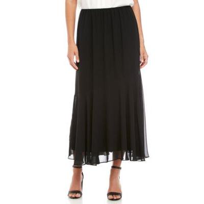 Alex Evenings Tea-Length Chiffon Flounce Skirt, Small