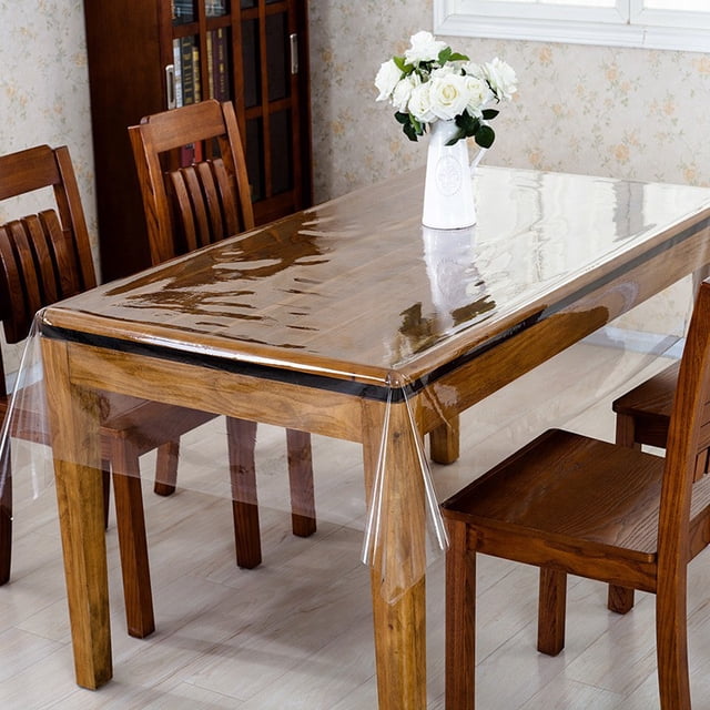 Mantel transparente de PVC protector de mesa impermeable 0,25 mm (140 x 160 cm)