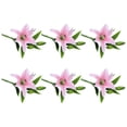 thumbnail image 2 of Bearachild 6 piezas de flores artificiales de lirio, reutilizables, de larga duración, lavables, decorativas, para dormitorio, sala de estar, decoración Flores artificiales Rosa Bearachild HA084319-04, 2 of 6
