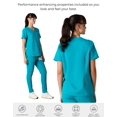 thumbnail image 6 of Siena 5-Pocket Women's Scrub Top, Comfort Fit, Moisture-Wicking Stretch Healthcare Uniform - Teal - XL, 6 of 7