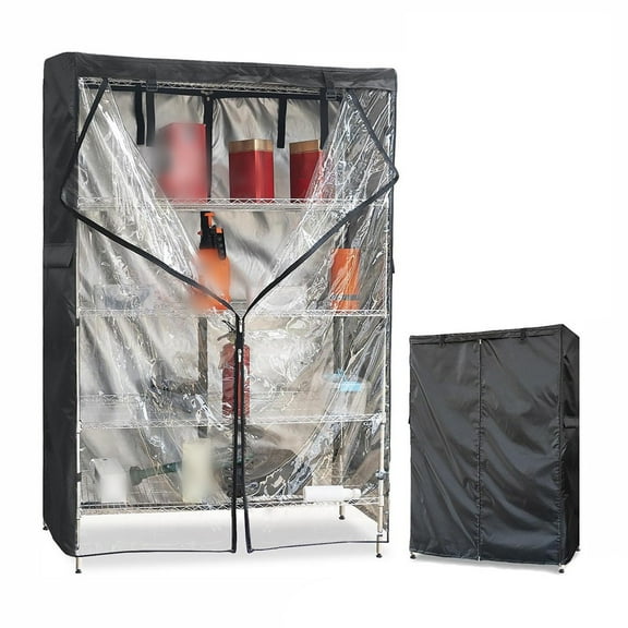 210D Oxford Heavy-Duty Shelf Cover with Clear Front & Zippers - Dustproof