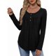 thumbnail image 5 of Camisas de Larga para Mujer, Conjuntos de Otoño, Cuello Redondo, Túnicas Casuales, Blusas de Moda, Ropa de Moda. Negro S, 5 of 6