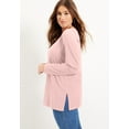 thumbnail image 3 of June + Vie Women's Plus Size Long-Sleeve V-Neck One + Only Tunic, 3 of 4