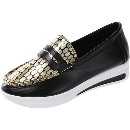 Women s fashionable leather shoes  round toe casual shoes  women s casual low heel formal shoes
