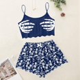 thumbnail image 2 of CAUYDY Halloween Pajamas Women Cute Printed Top and High Waist Shorts Plus Size Pajama Set Funny Skeleton Sleepwear(Blue,XL), 2 of 6