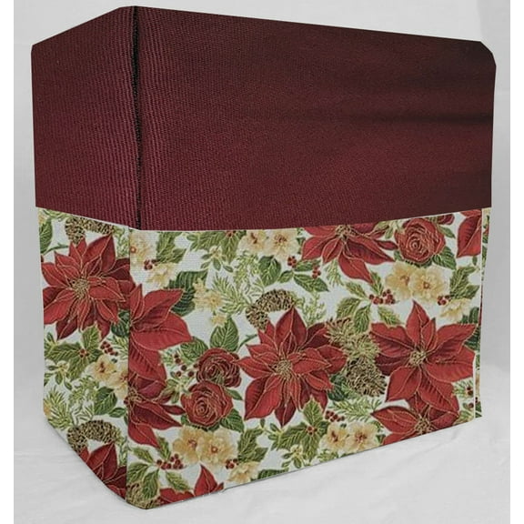 Canvas Christmas Poinsettia Bread Machine Cover by Penny's Needful Things (Burgundy)