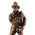 thumbnail image 3 of In Line Of Duty Fireman Carrying Hose By Hydrant Statue 12"H Fire Fighter Decor, 3 of 10