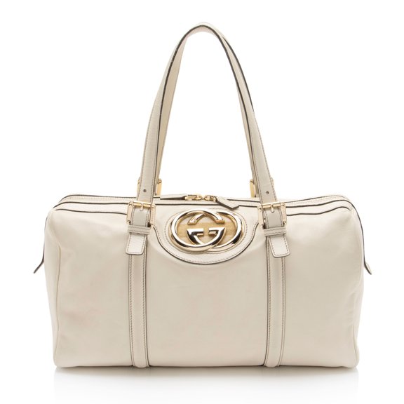 Pre-Owned Gucci Leather Britt Boston Bag
