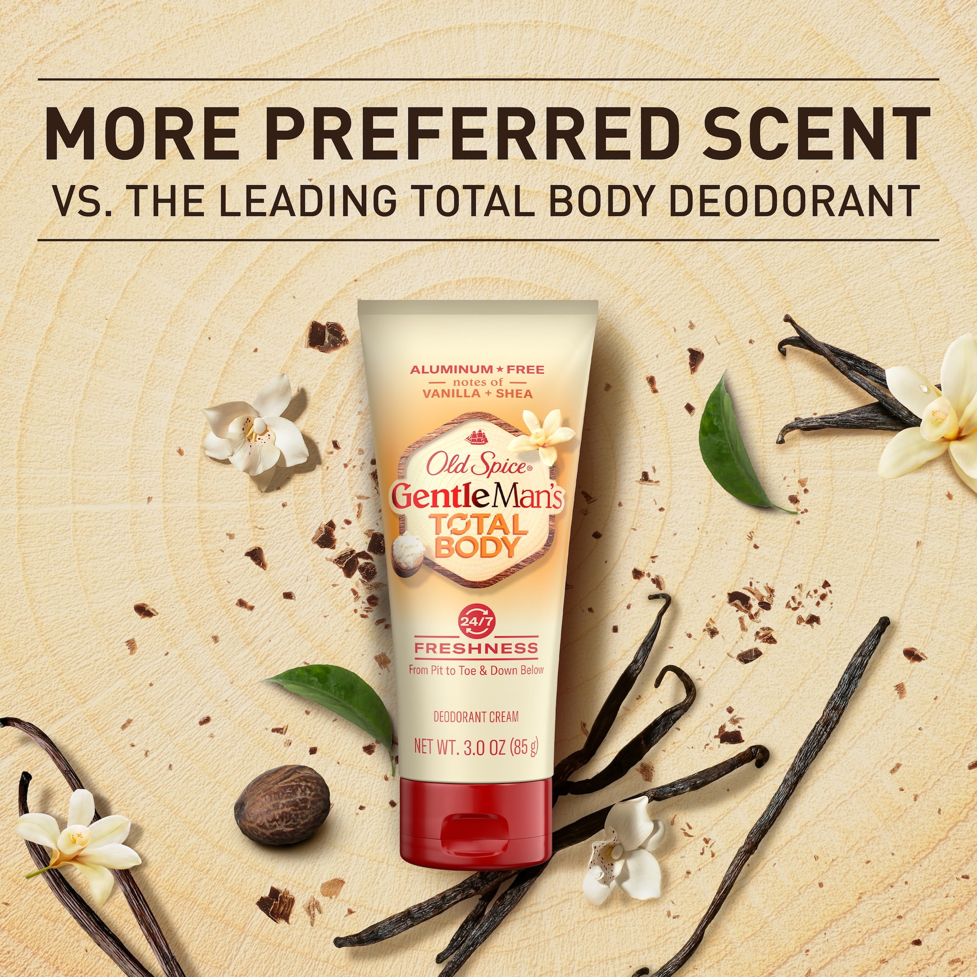 Old Spice GentleMan's Blend Total Body Deodorant, Vanilla +