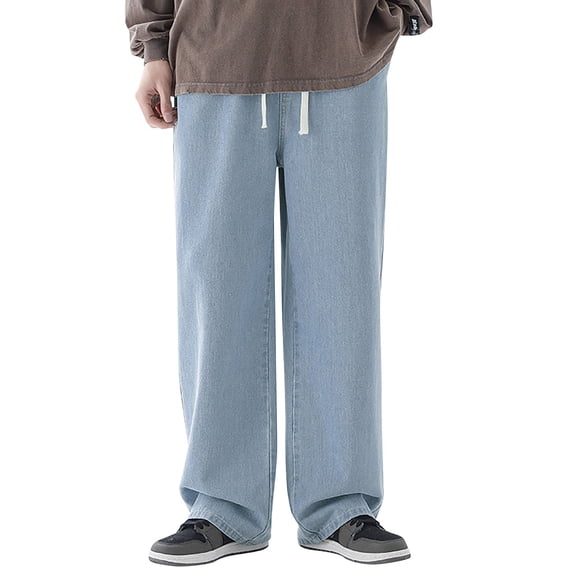 QHFBli Mens Baggy Jeans Mens Autumn Winter Casual Pant Sports Pants With Pocket Fashion Long Pants Jeans