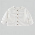 thumbnail image 2 of MIASHUI Relaxed Blend Shirt Jacket For Boys And Girls Casual Oversized Button Up Top White,2-3 Years, 2 of 9