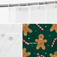 thumbnail image 4 of Christmas Cute Gingerbread Decor Shower Curtain,Gingerbread Candy Canes On Dark Bathroom Decor Polyester Fiber Plastic Rings Quick-Drying Waterproof for Bathtubs/Bathroom, 72x36 inches, 4 of 6