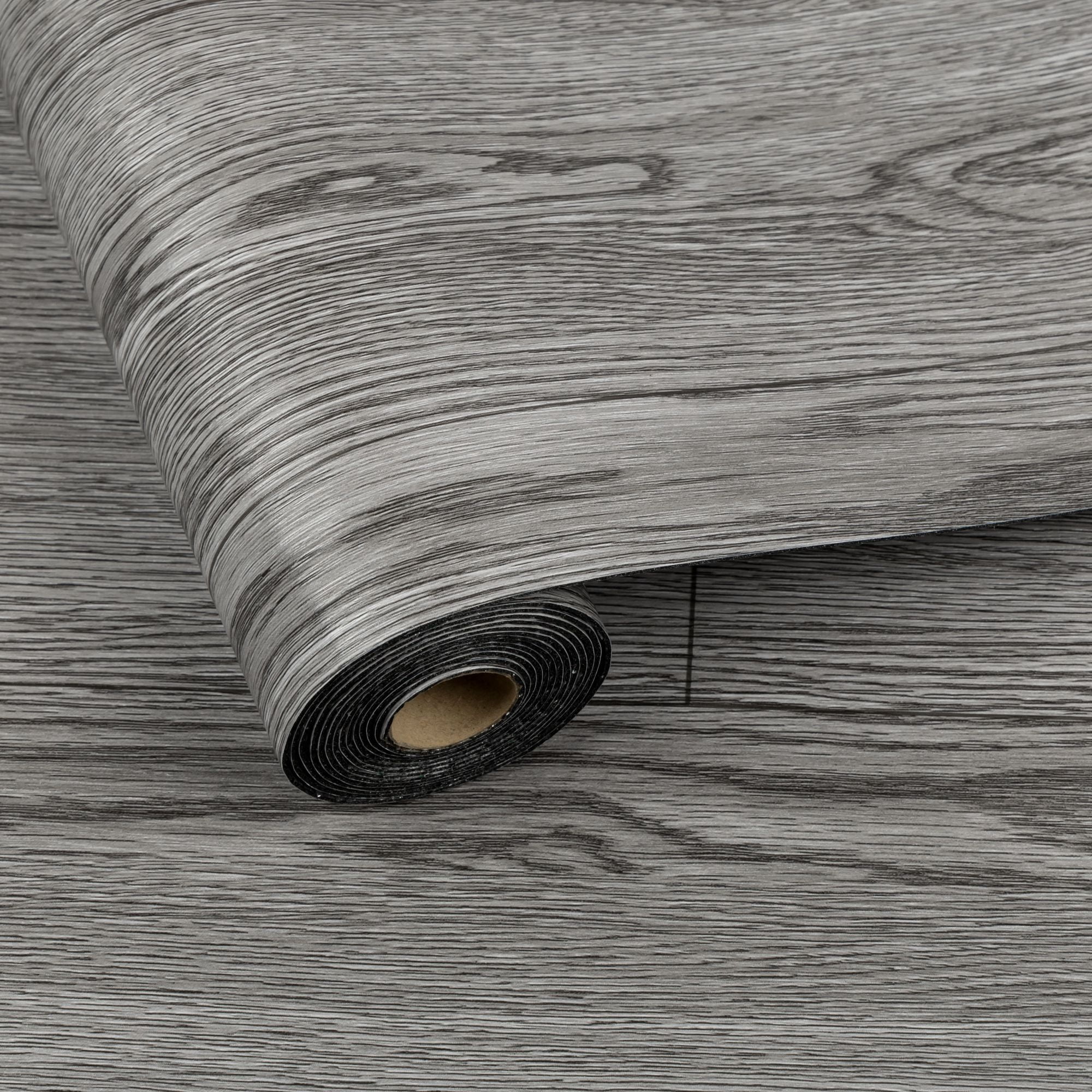 Abyssaly Peel and Stick Vinyl Flooring Roll 15.7" x 236"/25.7 Sq.ft. Thicken Self-Adhesive Natural Grey Wood Floor Tile Easy DIY Install Home Decor