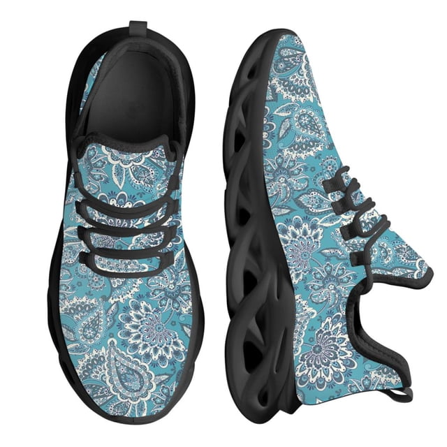 Zapatos vulcanizados negros con estampado bohemio de cachemira, zapatillas de deporte de alta calidad para mujer, zapatos planos con cordones, mocasines para mujer, tallas grandes
