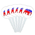 thumbnail image 1 of Republican Elephant GOP Conservative America Political Party Cupcake Picks Toppers Decoration Set of 6, 1 of 6