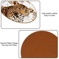 thumbnail image 5 of Leopard 6PCS Round Coasters Set, Microfiber Leather Drink Coasters, 11x11 cm/4.3x4.3 in, and Heat, Furniture and Tabletops, 5 of 6