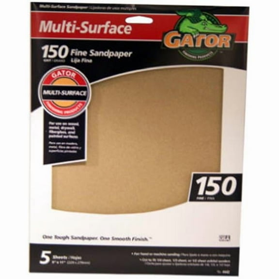 Ali Industries 4442 9 x 11 in. 150 Grit Aluminum Oxide Sandpaper - 5 pack