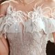 thumbnail image 5 of DongCMY, vestido largo de lujo de verano para mujer, vestido informal de princesa de fiesta de cintura alta, escote barco, vestido de gasa gris claro con plumas, 5 of 5