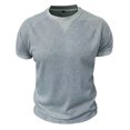 thumbnail image 3 of LWavelet Waffle Knit Men's T-Shirt Breathable for Everyday Casual and Relaxed Wear Light Gray 2XL, 3 of 5