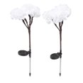 2pcs Camellia Lights Solar Waterproof Outdoor Decorative Fairy Flower