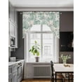 thumbnail image 4 of Green Palm Leaves Kitchen Curtains Swag Valance for Windows/Bathroom/Cafe, Summer Starfish Tropical Plants Rod Pocket Drape Panel Swag Curtain Valance for Bedroom/Living Room 55''x36'', 4 of 6