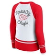 thumbnail image 3 of Women's WEAR by Erin Andrews White/Red Kansas City Chiefs Colorblock Raglan Sweater, 3 of 5