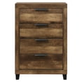 thumbnail image 4 of ACME Morales Wooden Rectangular 4-Drawer Chest with Metal Handle in Rustic Oak, 4 of 7