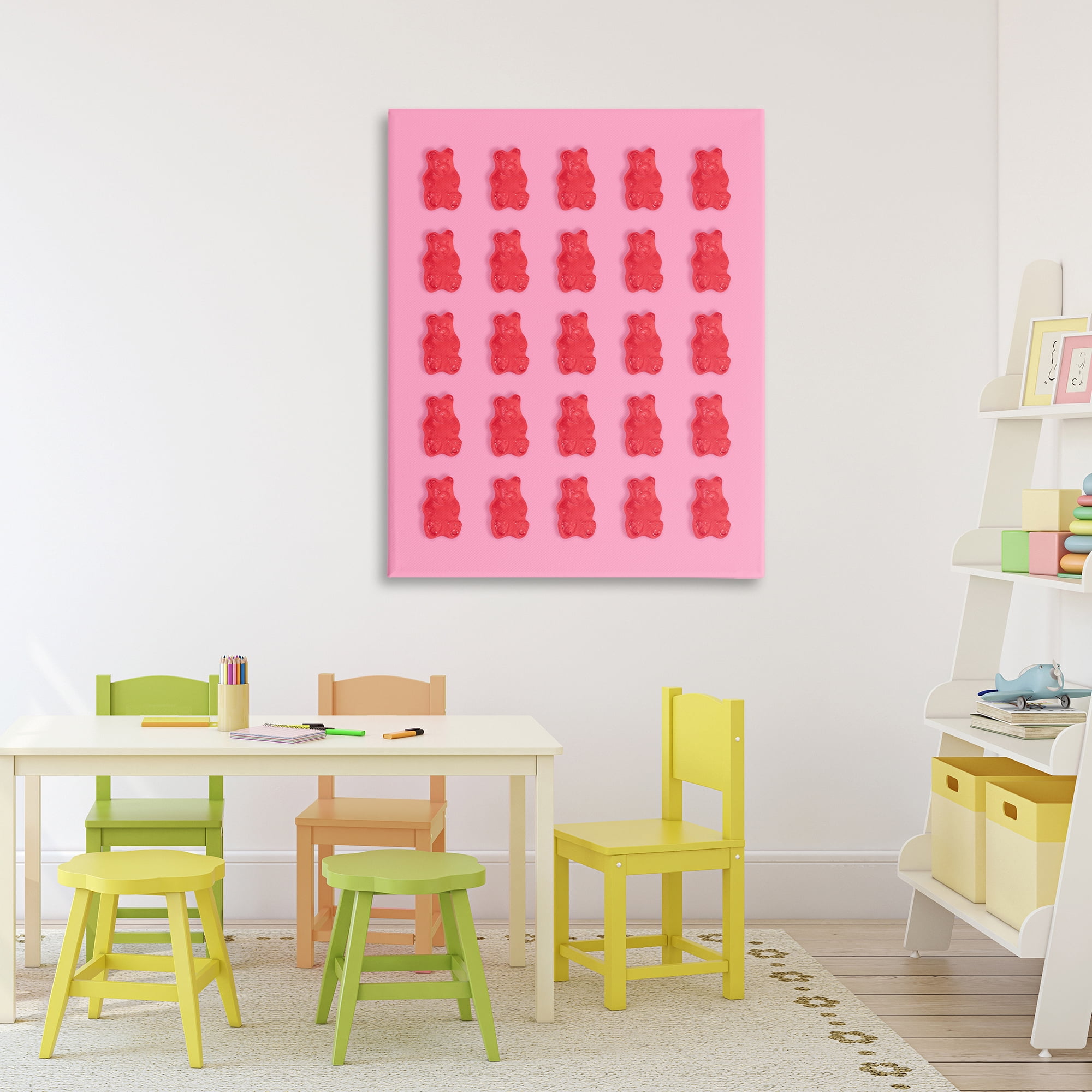 Stupell Industries Red Gummy Bears on Pink Canvas Wall Art, design by LISH Creative