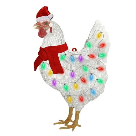 

Wooden Christmas Pendants Flat Chicken Drop Ornament Printing New Year Ornaments