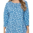 thumbnail image 6 of Casual Nights Women's Henley Nightshirts Set of 2, Floral 3/4 Sleeve Nightgowns & Solid Sleepwear Shirt, 6 of 6