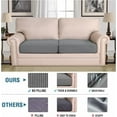 thumbnail image 2 of Super Stretch Individual Seat Sofa Covers Couch Cushion Covers Slipcover Sets Thick Jacquard Textured Twill Fabric (2 Piece Large, Grey), 2 of 6