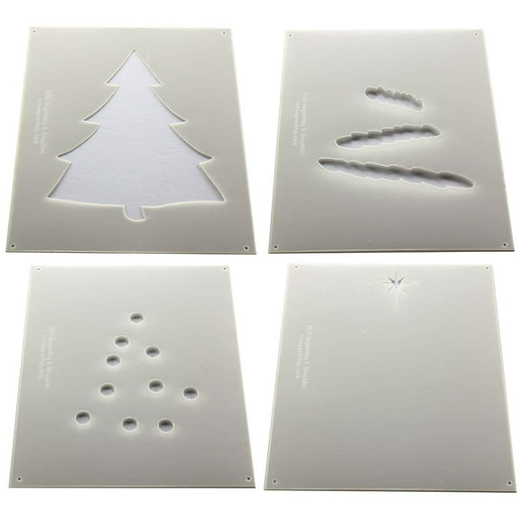 Christmas Tree Stencils 4 part Mylar 4 Pieces of 14 Mil 8" X 10" Holiday - Painting /Crafts/ Template