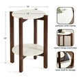 thumbnail image 6 of Kate and Laurel Moxley Transitional Round Side Table, 16 x 16 x 22, White Marble and Walnut Brown, Tiered Pedestal Table with Authentic Marble Tabletops for Bedroom Nightstand or Indoor Plant Stand, 6 of 11