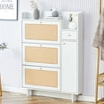 thumbnail image 3 of Shoe Storage Cabinet For Entryway, Free Standing Shoe Storage Organizer With 3 Flip Drawers, 1 Door And 1 Storage Drawer For Heels, Boots, Slippers, 3 of 9