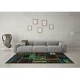 thumbnail image 3 of Ahgly Company Machine Washable Indoor Rectangle Oriental Turquoise Blue Modern Area Rugs, 5' x 8', 3 of 4